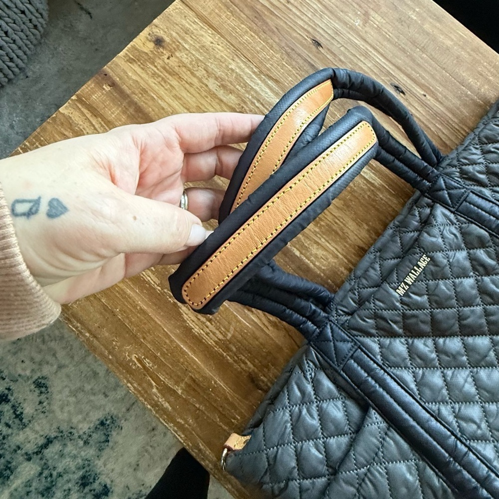 MZ Wallace Large Empire Tote in Magnet Grey and Black - Picture 6 of 15